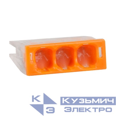 Клемма строительно-монтажная OptiKit СМК 2273-243 (с пастой) 3 отверстия 0.5-2.5кв.мм КЭАЗ 351056