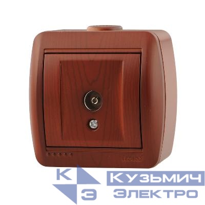 Розетка телевизионная проходная TV ОП Nata вишня LEZARD 710-0600-129