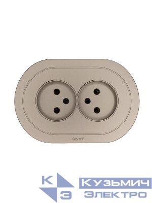 Розетка 2-м СП OSEN без заземл. ПБТ круглая механизм титан LEZARD 744-3700-128B