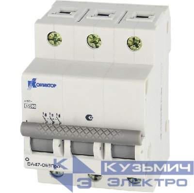 Выключатель автоматический модульный 3п C 6А 4.5кА ВА 47-063 Контактор 7000144