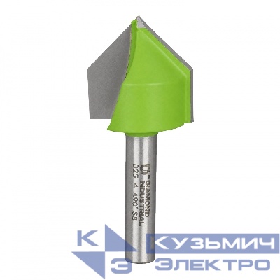 Diamond Industrial Diamond Industrial Фреза пазовая V-образная 90 градусов 25,4x25,4 мм S=8 мм Z=2 DIDFRV82525