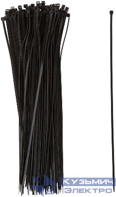 Хомут для проводов 3.6х300мм нейлон. черн. (уп.100шт) FIT 60351
