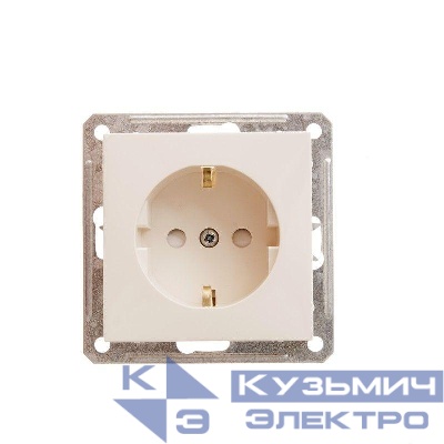 Розетка 1-м СП W59 16А IP20 с заземл. защ. шторки механизм сл. кость SE RS16-152-2-86