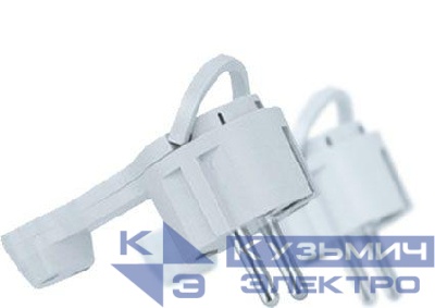 Вилка плоская 61 365 NCA-PL06-16A-E-WH с заземл. бел. Navigator 61365