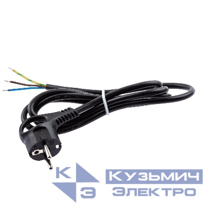 Шнур сетевой с вилкой 5м с заземл. ПВС 3х1.5 черн. U-3x1.5-5m-B ЭРА Б0048711