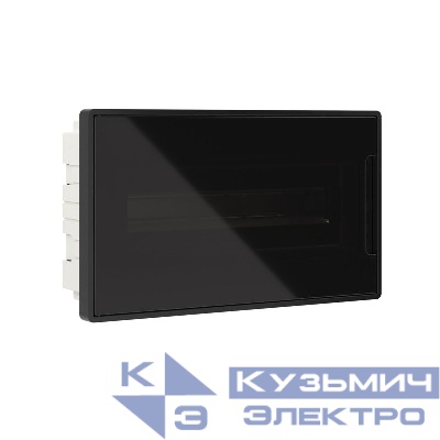 Щиток встраиваемый Фрейм (FRAME) ЩРв-п-18 18мод. с тонированной дверцей с 2 шинами PEN на 8 и 10 отверст. черн. DKC F18B1BD