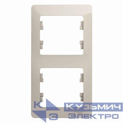 Рамка 2-м Glossa вертикал. молоч. SE GSL000906