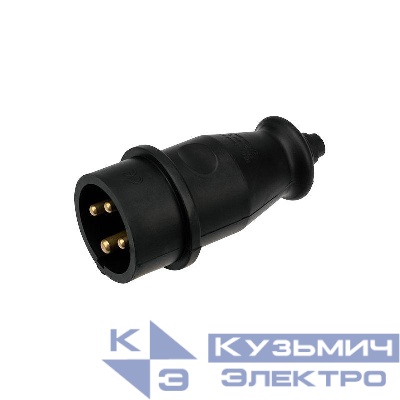 Вилка переносная влагозащ. 3P+PE 32А IP44 каучук черн. Rexant 111-006