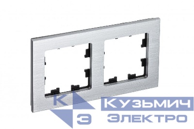 Рамка 2-м AtlasDesign Nature метал. серебр. SE ATN312102