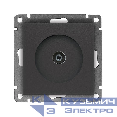 Розетка телевизионная TV 1-м СП Афина механизм графит Universal A0027-Gr