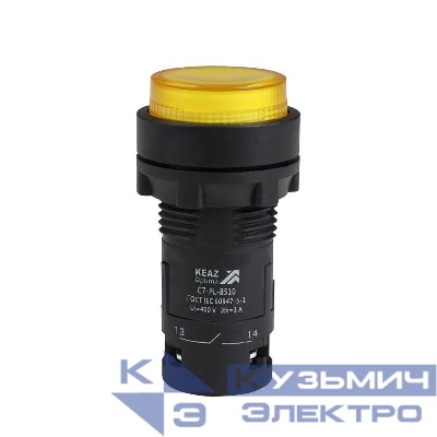 Кнопка с подсветкой OptiSignal Compact D22 С7-PL-B510 желт. 1НО 24В AC/DC XB7NW35B1 КЭАЗ 362092