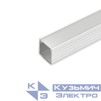 Профиль накладной SAB261 с матов. экраном 2 заглушками 2 крепежами в комплекте алюм. серебр. SAFFIT 55247