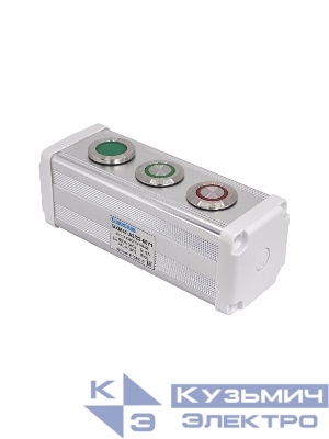 Пост управления BXM47-A3/22-65У1 1 лампа 220В зел. + 1 цилиндрическая кнопка 1C1NO1NC зел. + 1 цилиндрическая кнопка 1C1NO1NC красн. Электротехник ET249212