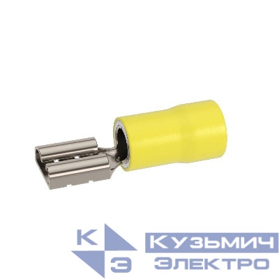 Наконечник-разъем плоский розетка 6.3х0.8 изолированный фланец для кабеля сечением до 6.0кв.мм DKC IFCS-6.0-6.3-8