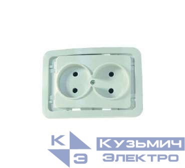 Розетка 2-м СП Mimoza 10А без заземл. без вставки бел. Makel 22017