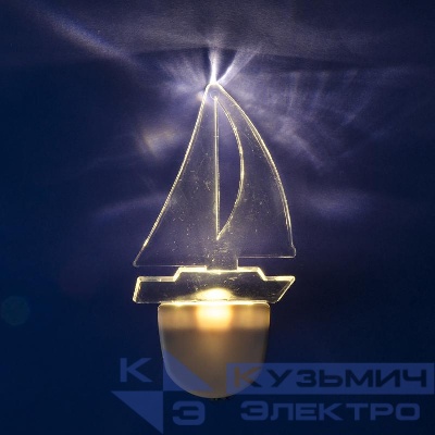 Светильник-ночник DTL-315 Кораблик/White без выкл. тип свечения-бел. Uniel UL-00007051