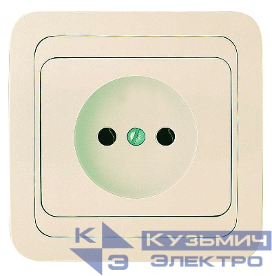 Розетка 1-м СП Mimoza 16А IP20 без заземл. керамика крем./крем. Makel 25002