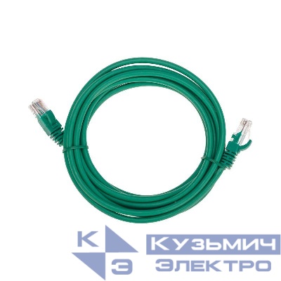 Патч-корд U/UTP CAT 5e RJ45-RJ45 26AWG LSZH зел. 3м Rexant 02-0106-3