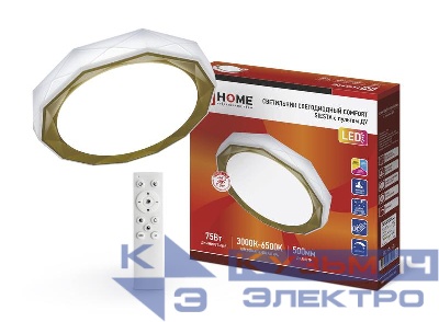 Светильник светодиодный COMFORT SIESTA 75Вт 3000-6500К 6000лм 230В 500х100мм с пультом ДУ IN HOME 4690612035161