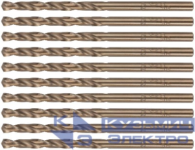 Набор сверл по металлу Profi 3.5х70мм с кобальтом 5проц. (уп.10шт) Cutop 48-35-10