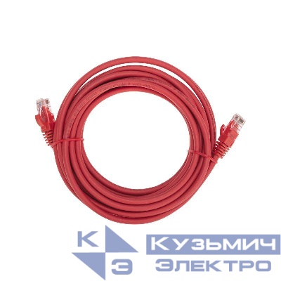 Патч-корд U/UTP CAT 6 RJ45-RJ45 26AWG LSZH красн. 5м Rexant 02-0293-5