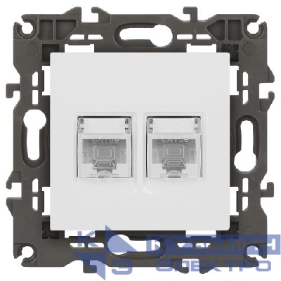 Розетка компьютерная 2-м Elegance 14-3108-01 RJ45 IP20 механизм бел. Эра Б0034308