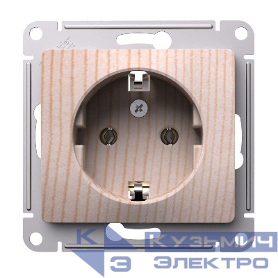 Розетка Glossa 16А с заземл. механизм сосна SE GSL001543