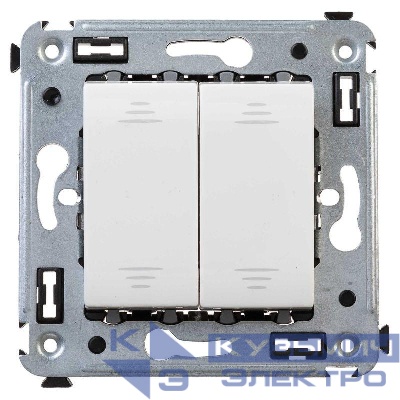 Выключатель 2-кл. 2мод. СП Avanti "Белое облако" 16А IP20 бел. DKC 4400104
