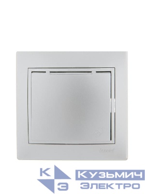 Розетка 1-м СП Mira 16А IP20 с заземл. с защ. крышкой со вставкой керамика сер. метал. LEZARD 701-1010-123