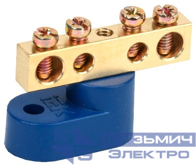 Шина нулевая ШНИ-6х9-4-У1-С на одном угловом изоляторе IEK YNN10-69-4C1-K07