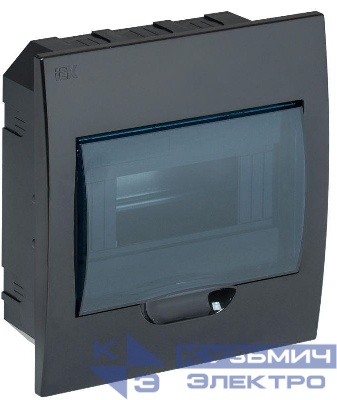Корпус встраиваемый ЩРВ-П-8 Krepta 3 IP41 пластик. черн. IEK MKP12-V-08-41-K02
