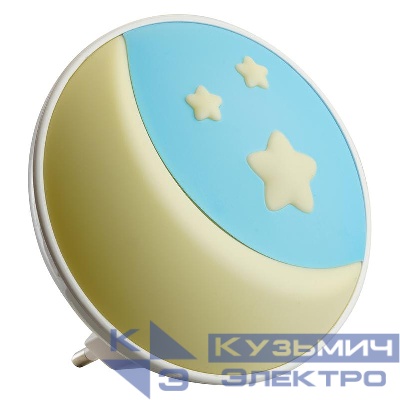 Светильник-ночник FN1173 "Луна" 0.6Вт 220В 4LED с датчиком освещенности желт. FERON 52062