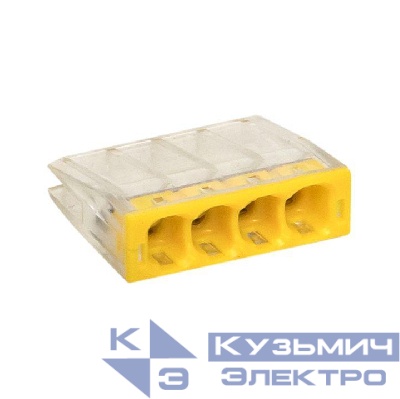 Клемма строительно-монтажная СМК 2273-244 4-проводная 0.5-2.5кв.мм с пастой (уп.100шт) PROxima EKF plc-smk-2273-244
