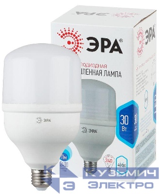 Лампа светодиодная высокомощная STD LED POWER T100-30W-4000-E27 30Вт T100 колокол 4000К нейтр. бел. E27 2400лм Эра Б0027003