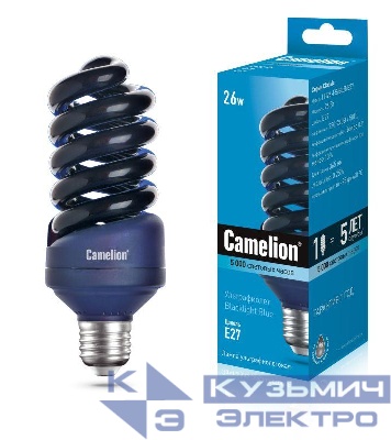 Лампа люминесцентная компакт. LH26 FS BLB 26Вт спиральная E27 220В УФ Camelion 11066