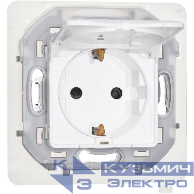 Розетка 1-м СП Inspiria 16А IP44 250В 2P+E защ. шторки с крышкой немецк. стандарт механизм бел. IEK 673740