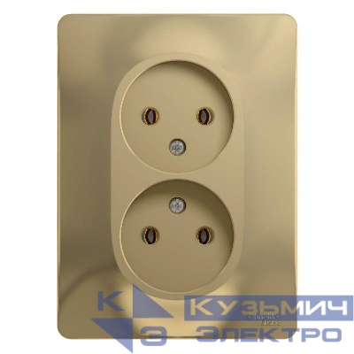 Розетка 2-м СП Glossa 16А IP20 без заземл. в сборе титан SE GSL000420
