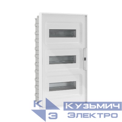 Щиток встраиваемый FRAME 36мод. для полых стен с прозр. дверцей с 4 шинами PEN (2шт на 8 отверст. и 2шт на 10 отверст.) бел. DKC F36B3WT