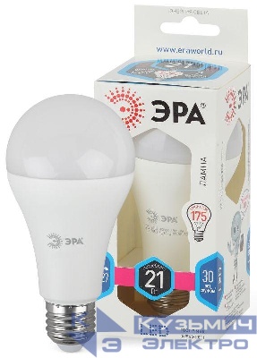 Лампа светодиодная A65-21W-840-E27 грушевидная 1680лм ЭРА Б0035332