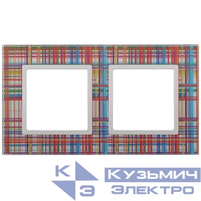 Рамка 2-м 14-5102-00 стекло Elegance прозрачный+бел. ЭРА Б0034487