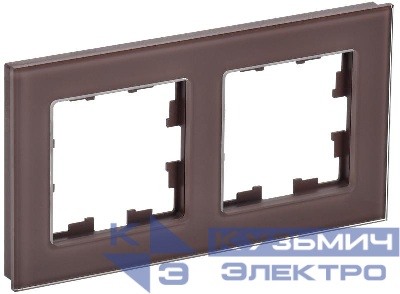 Рамка 2-м BRITE РУ-2-2-БрТБ стекло темн. бронза IEK BR-M22-G-K45
