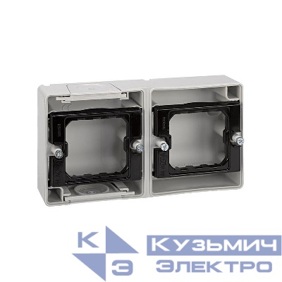 Коробка установочная 2-м горизонт. Simon44 Aqua сер. 4400761-035