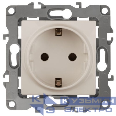Розетка 1-м СП Эра12 12-2101-02 16А IP20 16AX 250В 2P+E Schuko механизм сл. кость Эра Б0014676