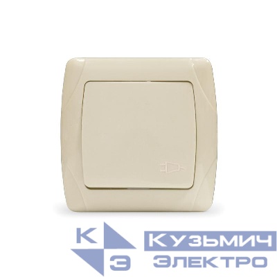 Розетка 1-м СП Маргарита 16А IP20 с заземл. с крышкой сл.кость (ivory) UNIVersal М0029-I