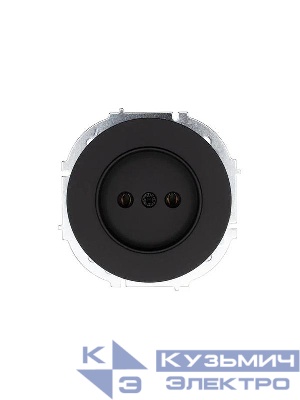 Розетка 1-м СП OSEN без заземл. ПБТ механизм черн. бархат LEZARD 743-4288-121B