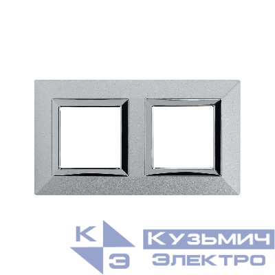 Рамка 2-м 4мод. Avanti метал. свет. серебр. DKC 4404854