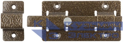 Задвижка накладная усиленная для дверей квадратный ригель бронза 66694