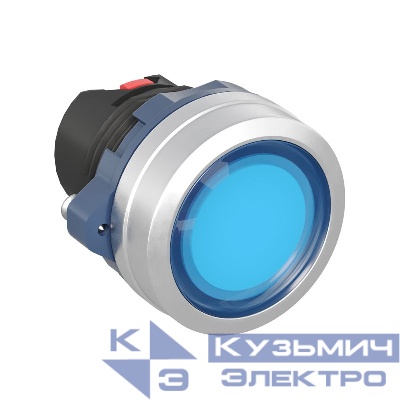 Головка кнопки плоская с фиксацией алюм. кольцо прозр. син. DKC M22P-FLLBA