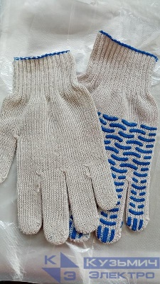 Перчатки х/б с ПВХ Люкс 50г волна 5 нитей (пара) ЛЮКС-50-В