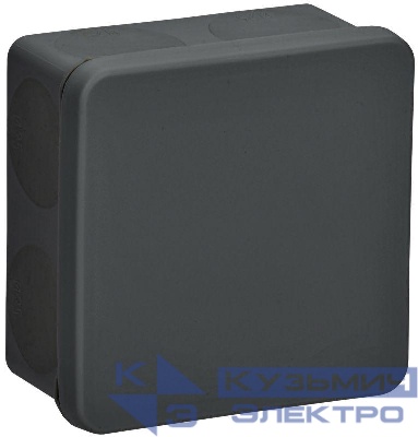 Коробка распаячная ОП КМ42455 100х100х50мм IP67 8 вводов черн. IEK UKO21-100-100-050-K02-66